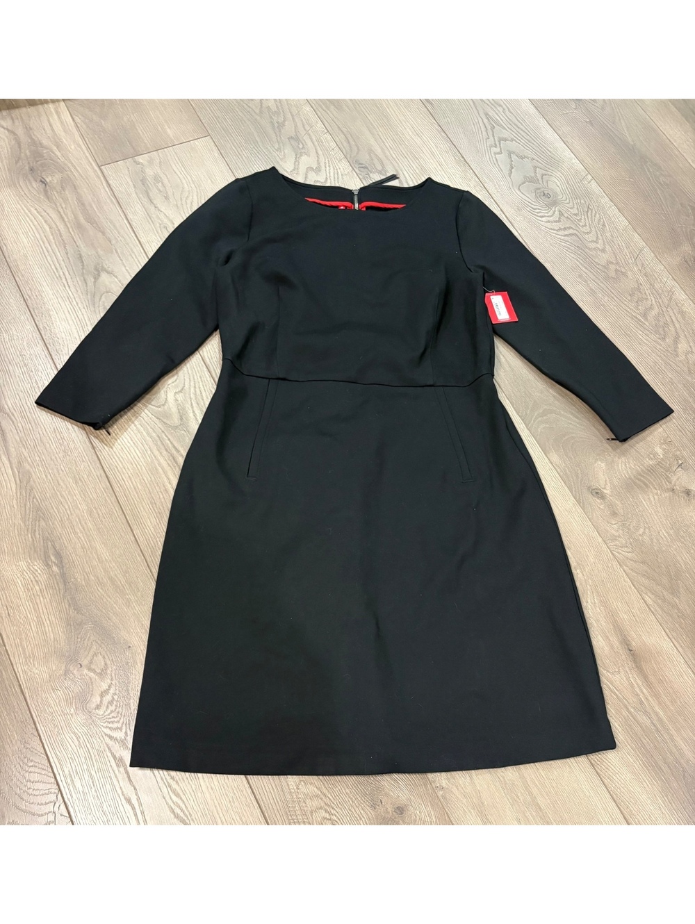 Spanx black three quarter sleeve perfect shift dress NWT Large